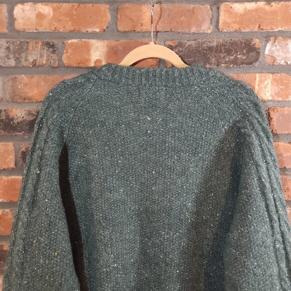 Old Navy Cropped Cableknit Cardigan Sweater in Green Christmas Preppy Women's 2X - Picture 6 of 7